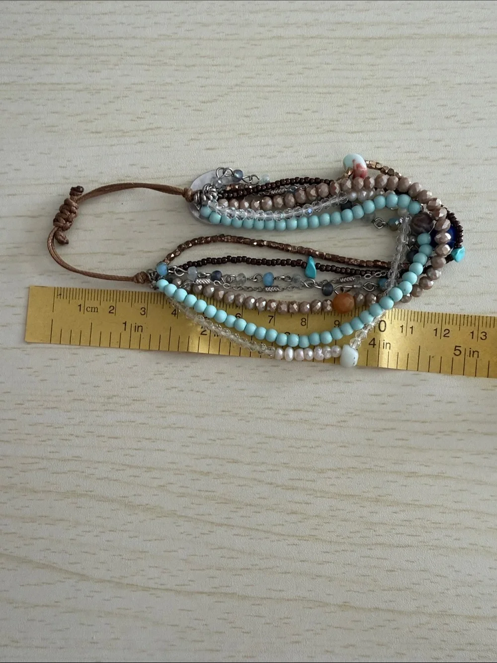Multi-Strand Turquoise & Gold Bead Wrap Bracelet